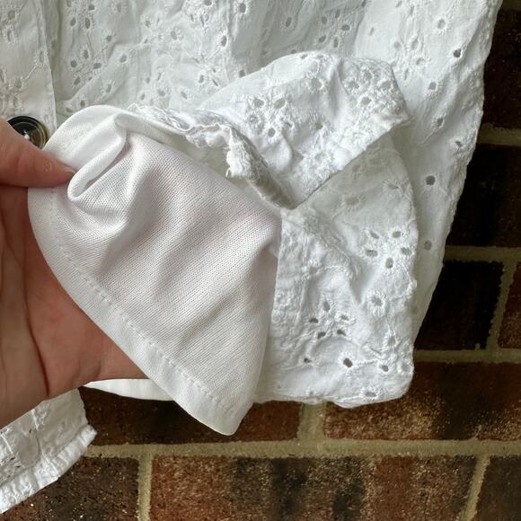 Sm Japna White Eyelet Cotton Midi Sundress Cottagecore Boho Coastal Cowgirl LWD - Picture 6 of 7